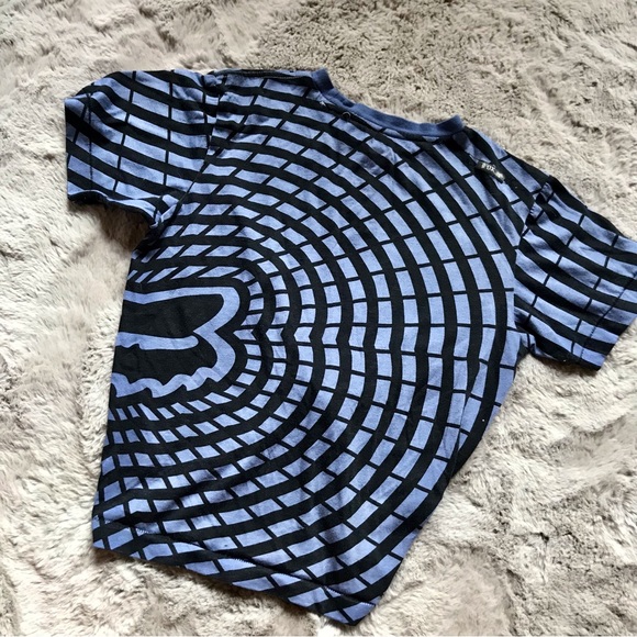 Vintage Upcycled Fox Riders Vortex T-shirt medium lavender and black - Picture 2 of 3